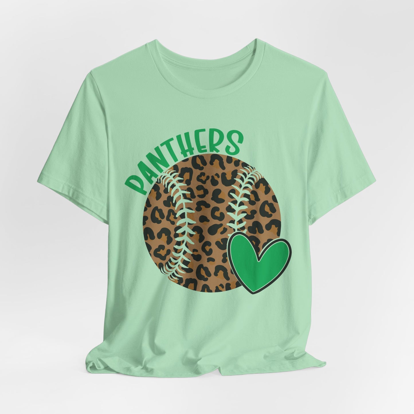 Leopard Print Panthers Tee, Casual Game Day Shirt, Sports Team Shirt, Unisex Tee, Soft Cotton Tee, Athletic Fashion Top
