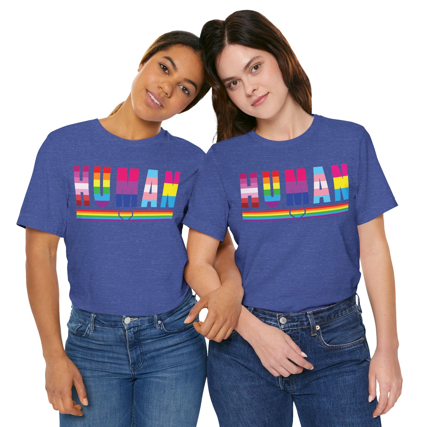 Pride Jersey Tee - Celebrate Diversity with 'HUMAN' Design