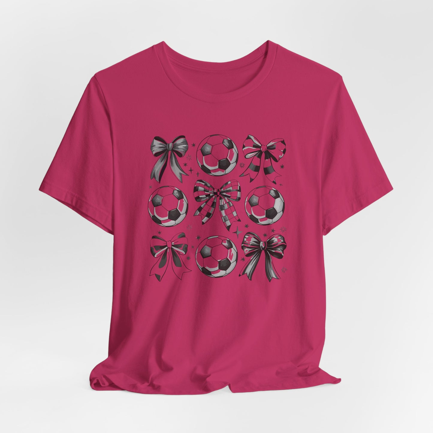 Soccer Tic Tac Toe Bows Bella Canvas Tee