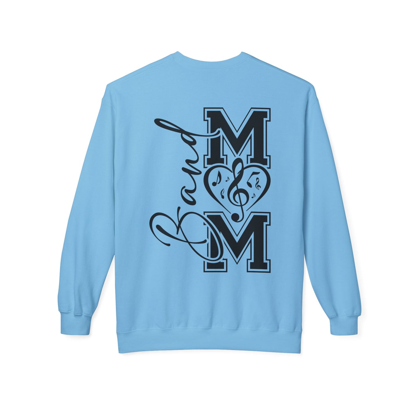 Band Mom front and back - Softstyle Crewneck for Music Lovers