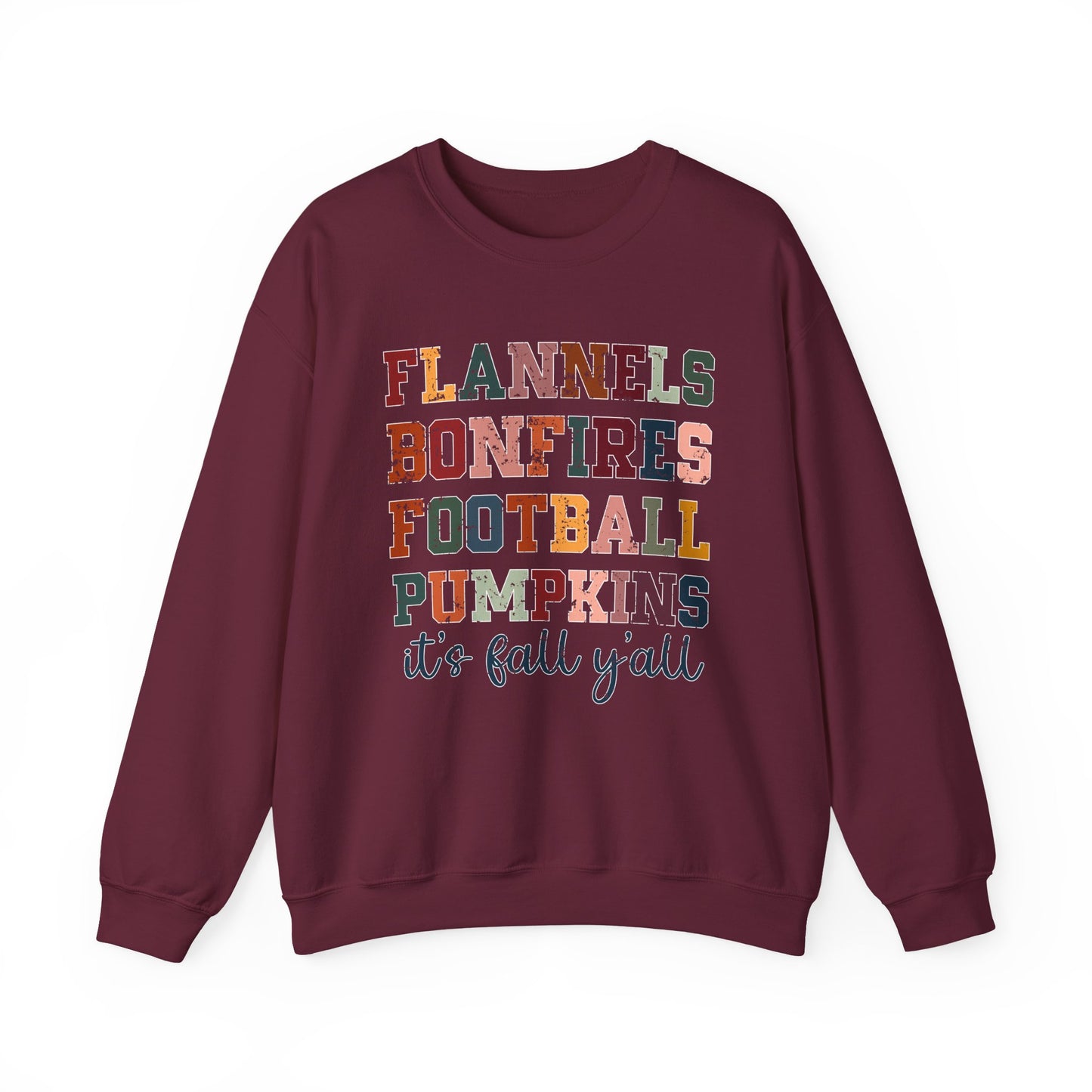 Flannel Bonfires Football Sweatshirt | Unisex Crewneck