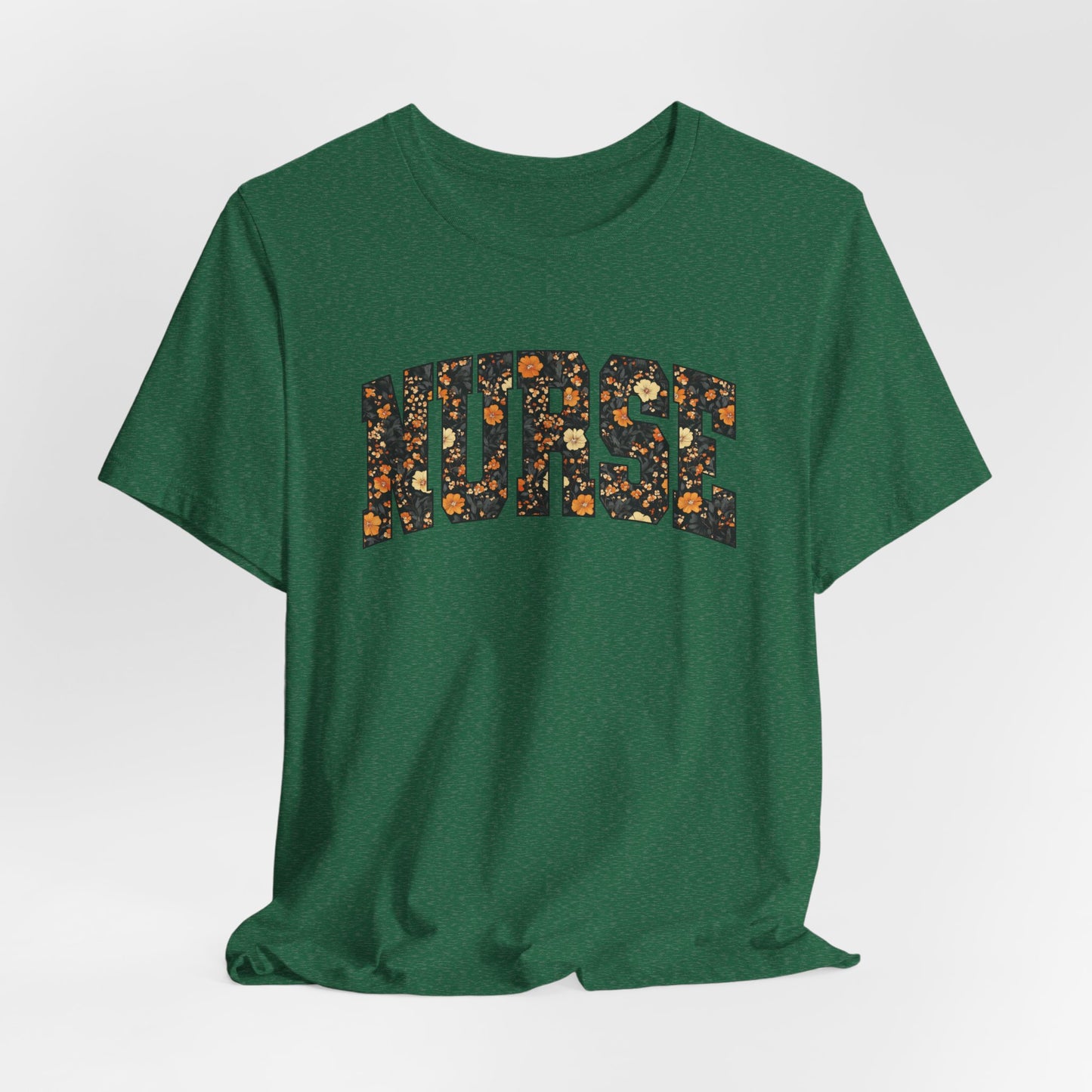 Floral Fall Nurse Bella Canvas T-Shirt