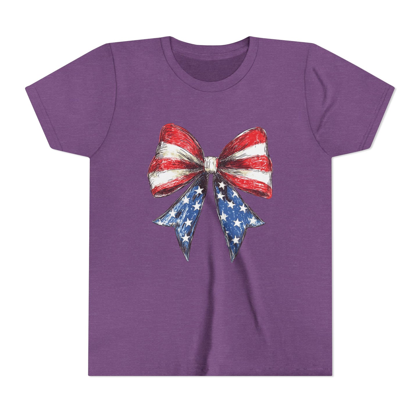 Patriotic Youth Short Sleeve Tee with Bow Design