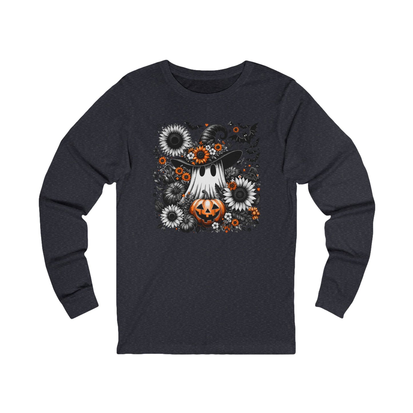 Halloween Floral Ghost Unisex Long Sleeve