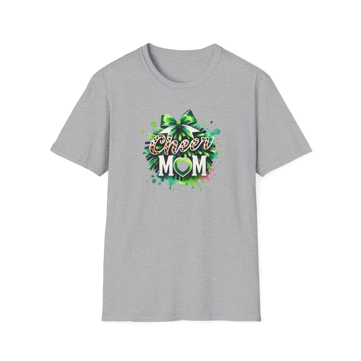 Green Cheer Mom Gildan Softstyle Tshirt