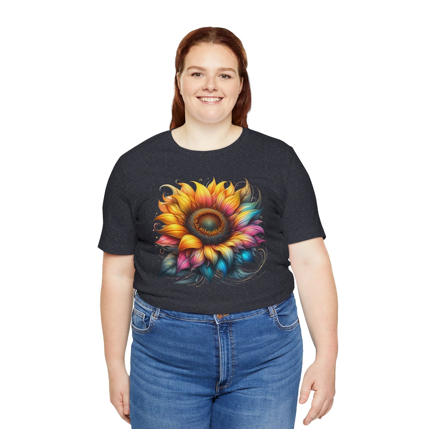 Vibrant Sunflower Tee, Casual T-Shirt