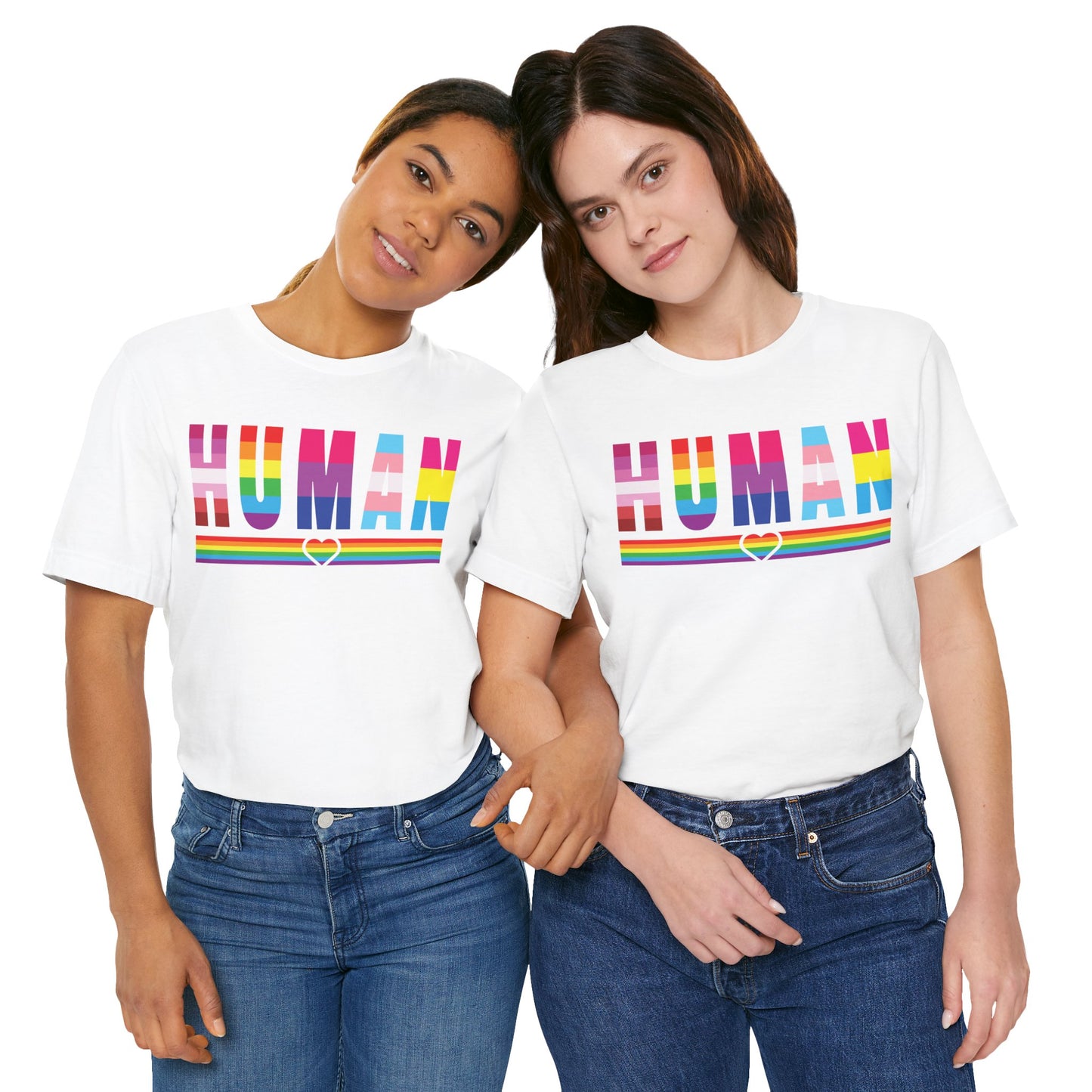 Pride Jersey Tee - Celebrate Diversity with 'HUMAN' Design