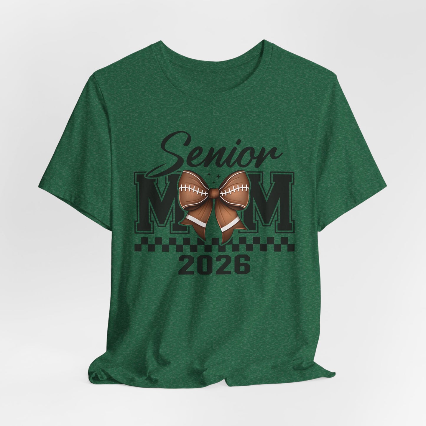 Senior Mom 2026 Football Tee, Unisex Jersey Short Sleeve Tee