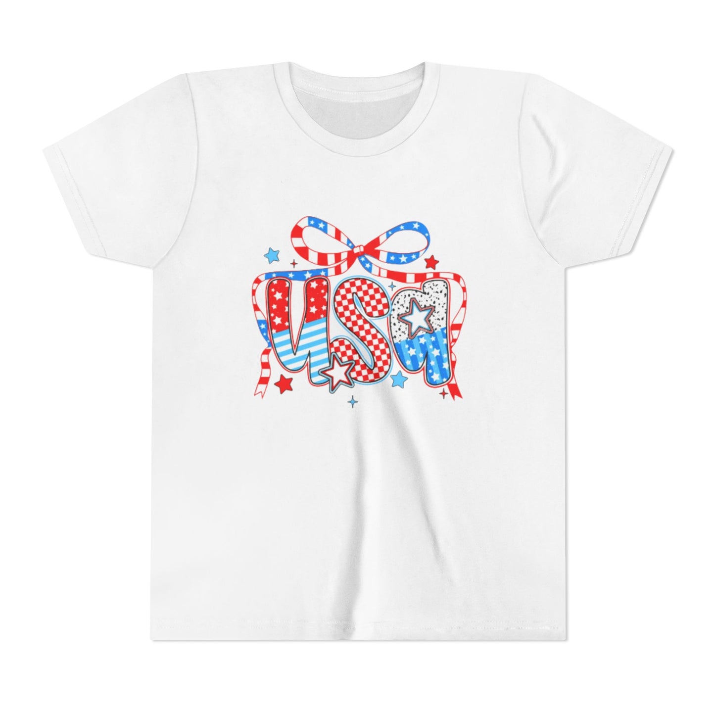 Patriotic Youth Short Sleeve Tee - USA Stars and Stripes Design