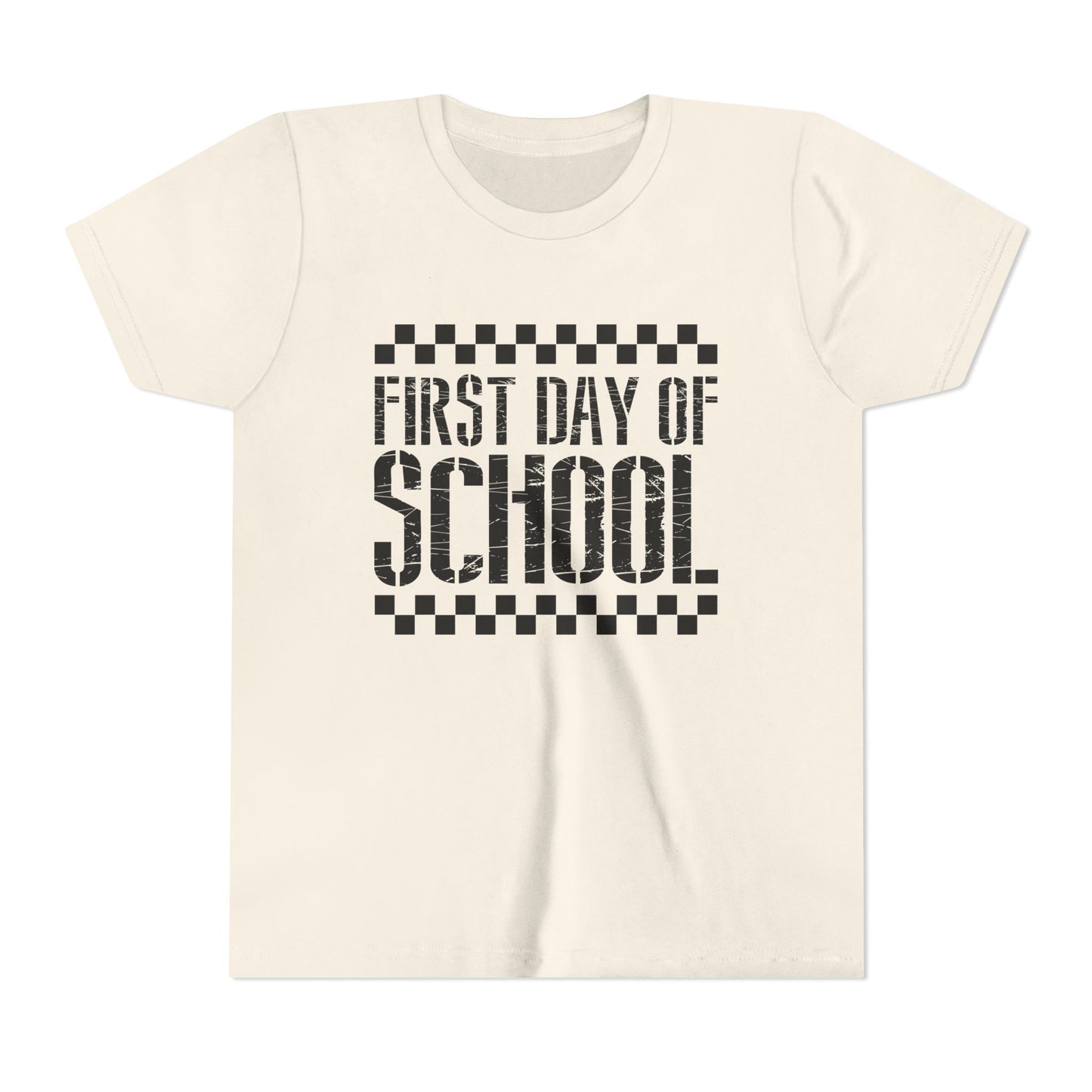 First Day of School Checkered Youth Tee, Back to School Shirt
