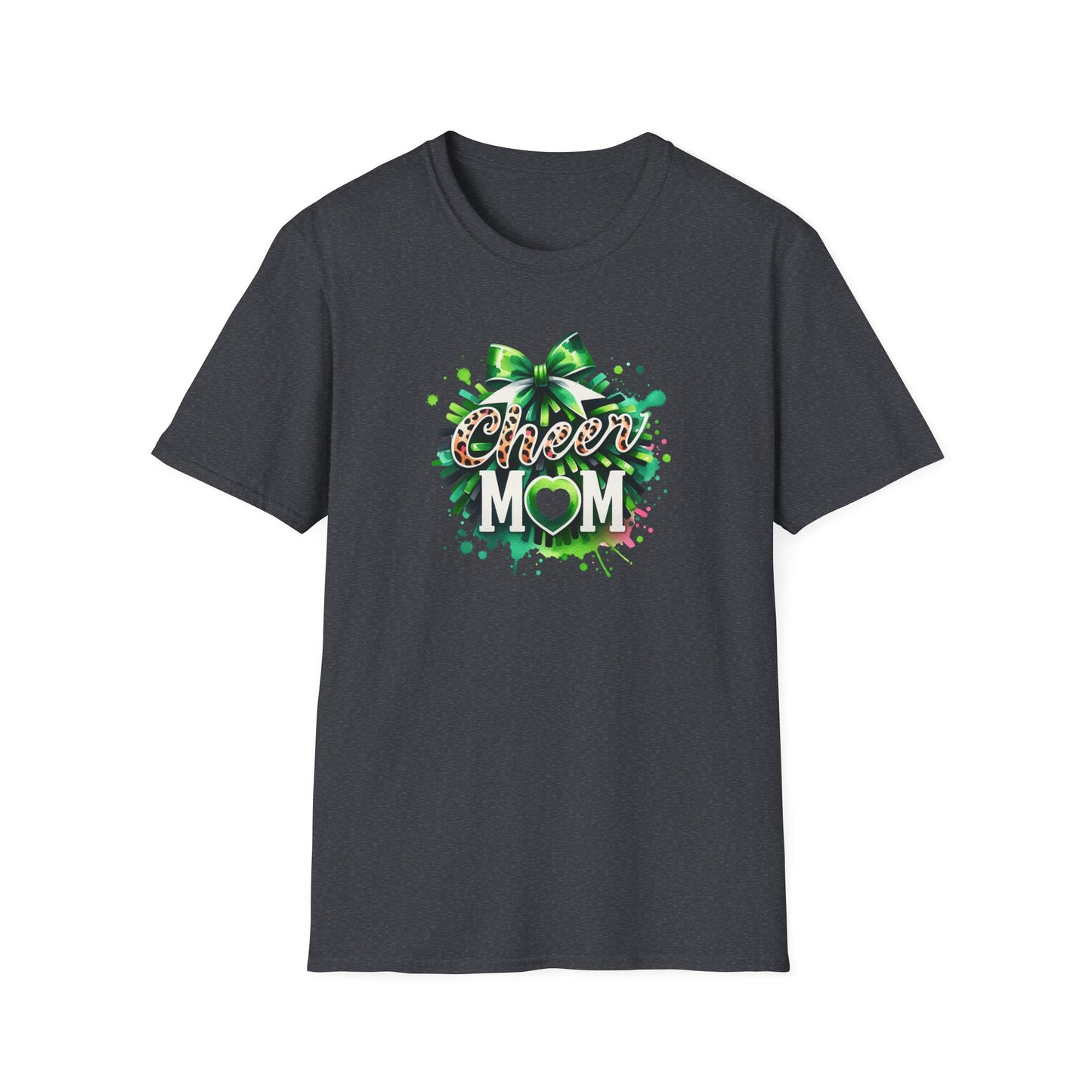 Green Cheer Mom Gildan Softstyle Tshirt