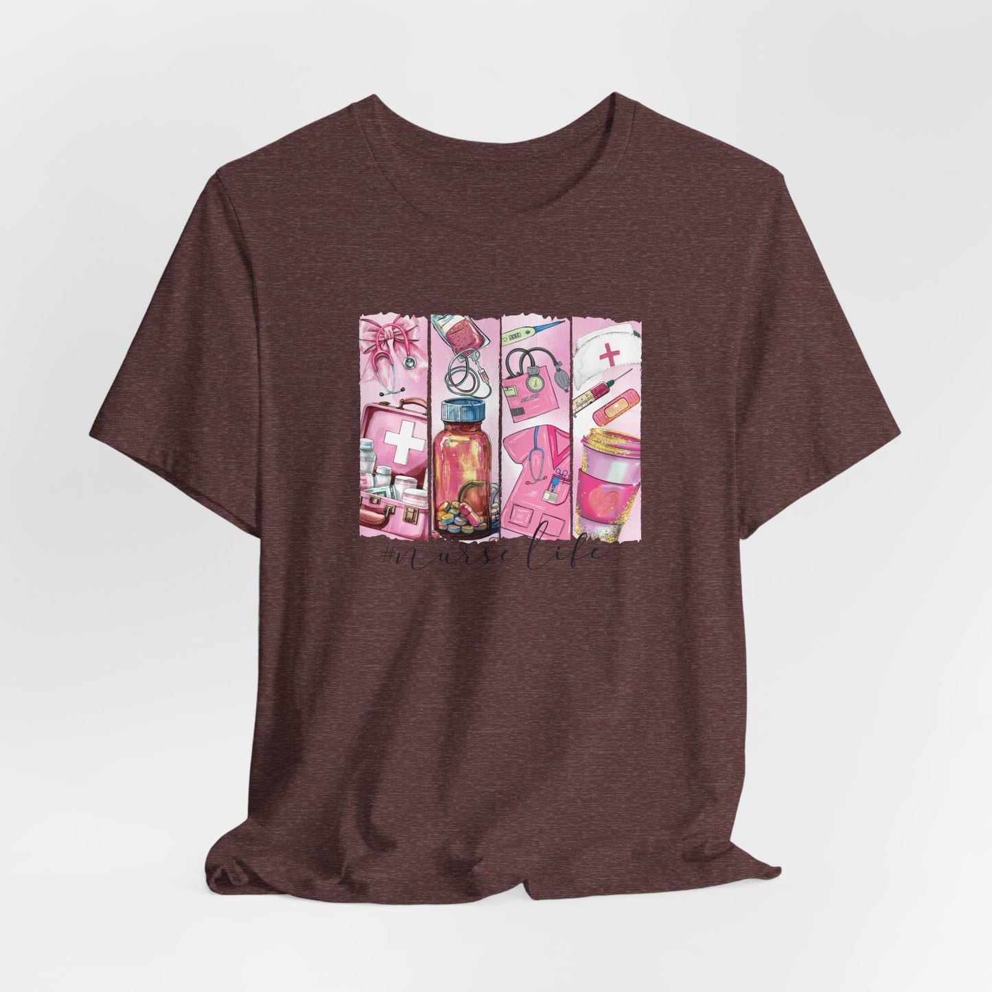 Nurse Life Pink Bella Canvas Tee