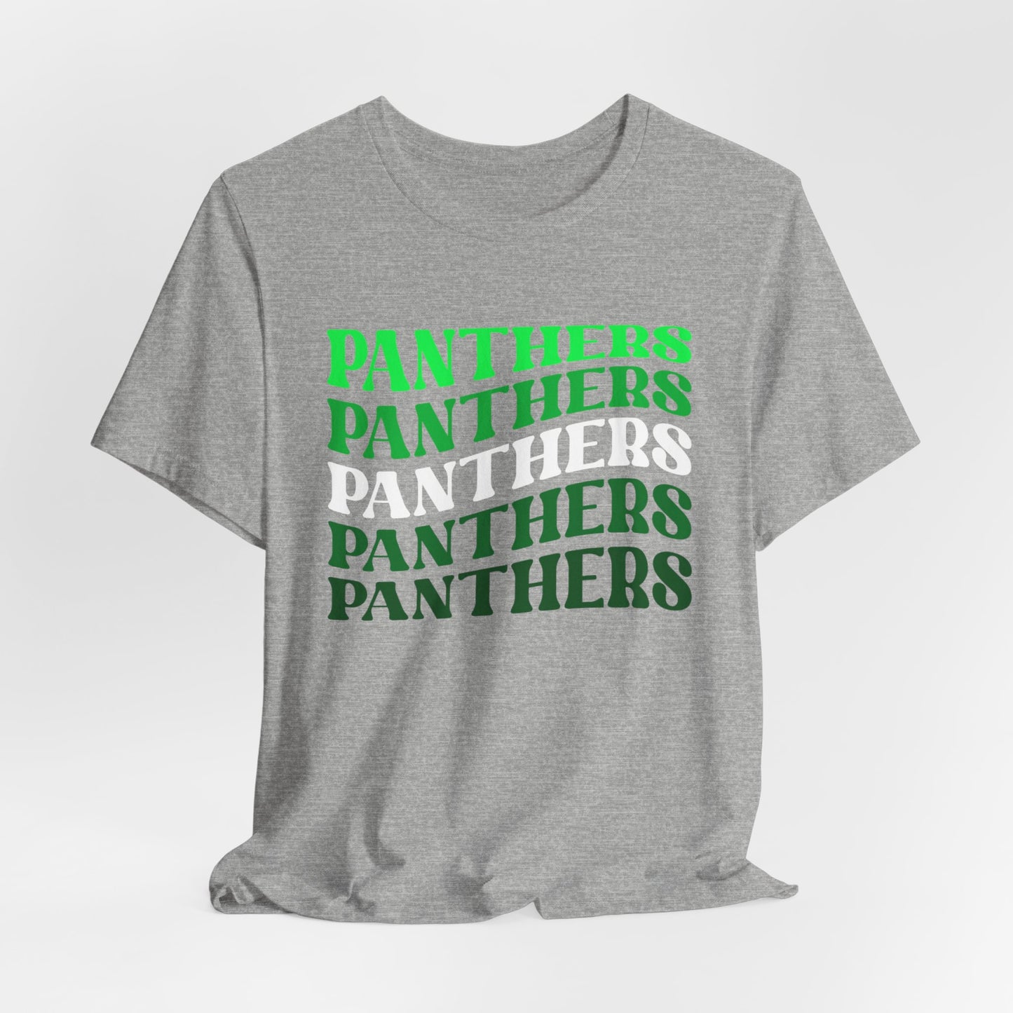 Panthers Stacked Unisex Short Sleeve Tee, Comfortable Graphic Tee for Sports Fans, Casual Wear for Game Days, Perfect Gift for Panther Lovers