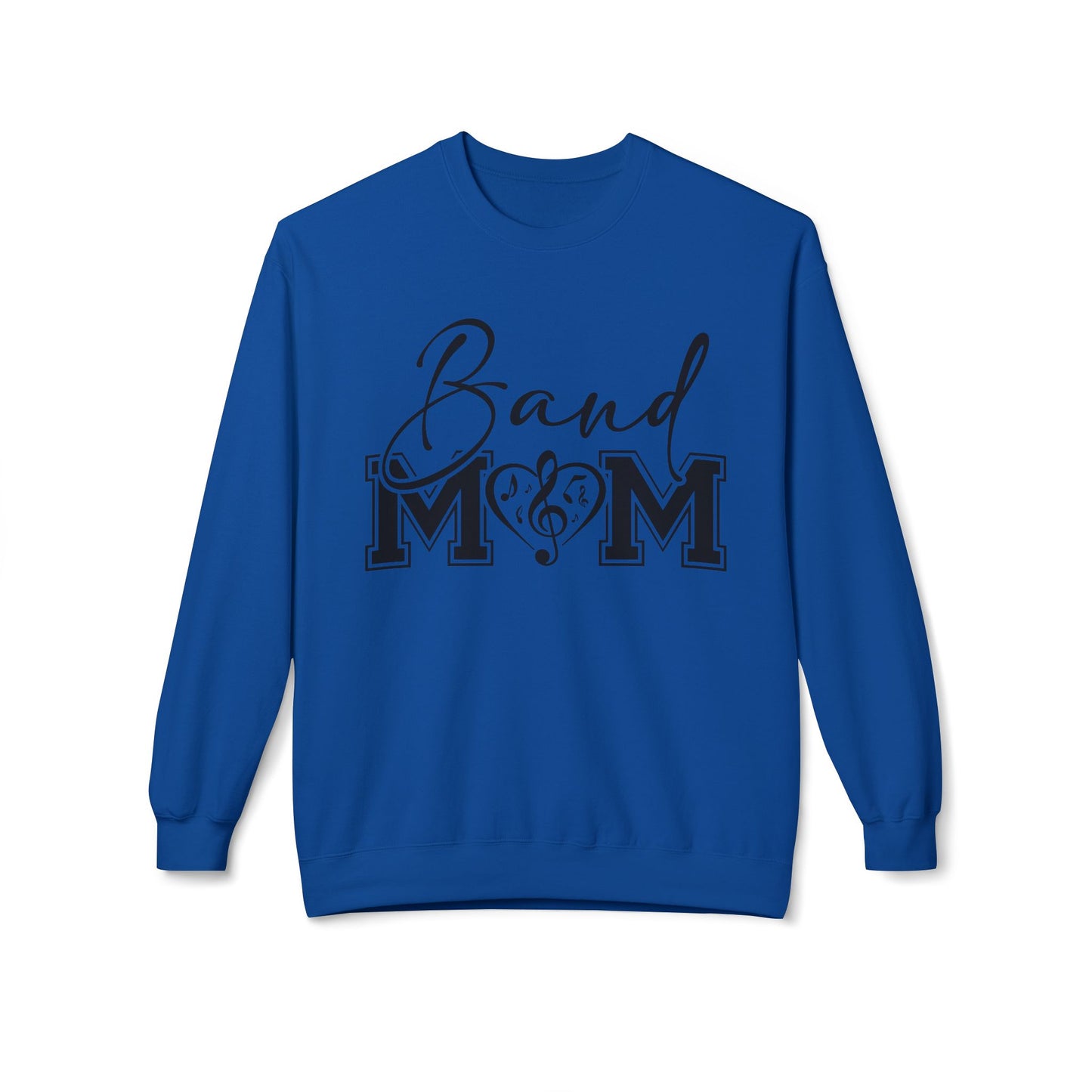 Band Mom front and back - Softstyle Crewneck for Music Lovers