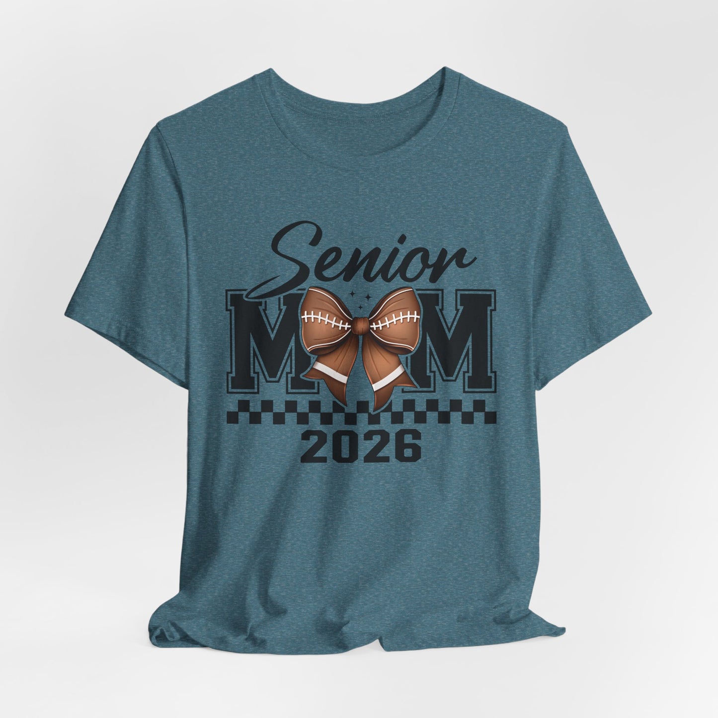 Senior Mom 2026 Football Tee, Unisex Jersey Short Sleeve Tee
