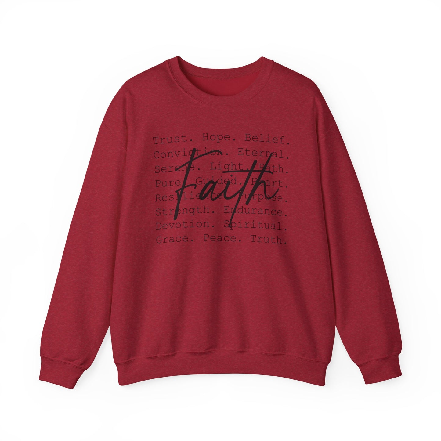 Faith Word Map Gildan Crewneck Sweatshirt