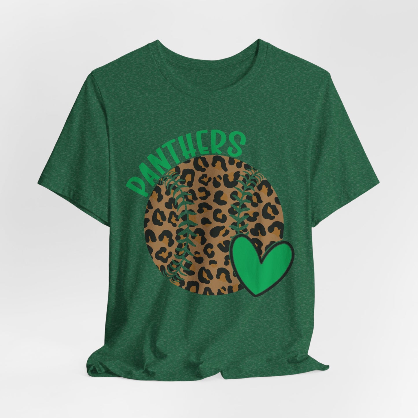 Leopard Print Panthers Tee, Casual Game Day Shirt, Sports Team Shirt, Unisex Tee, Soft Cotton Tee, Athletic Fashion Top