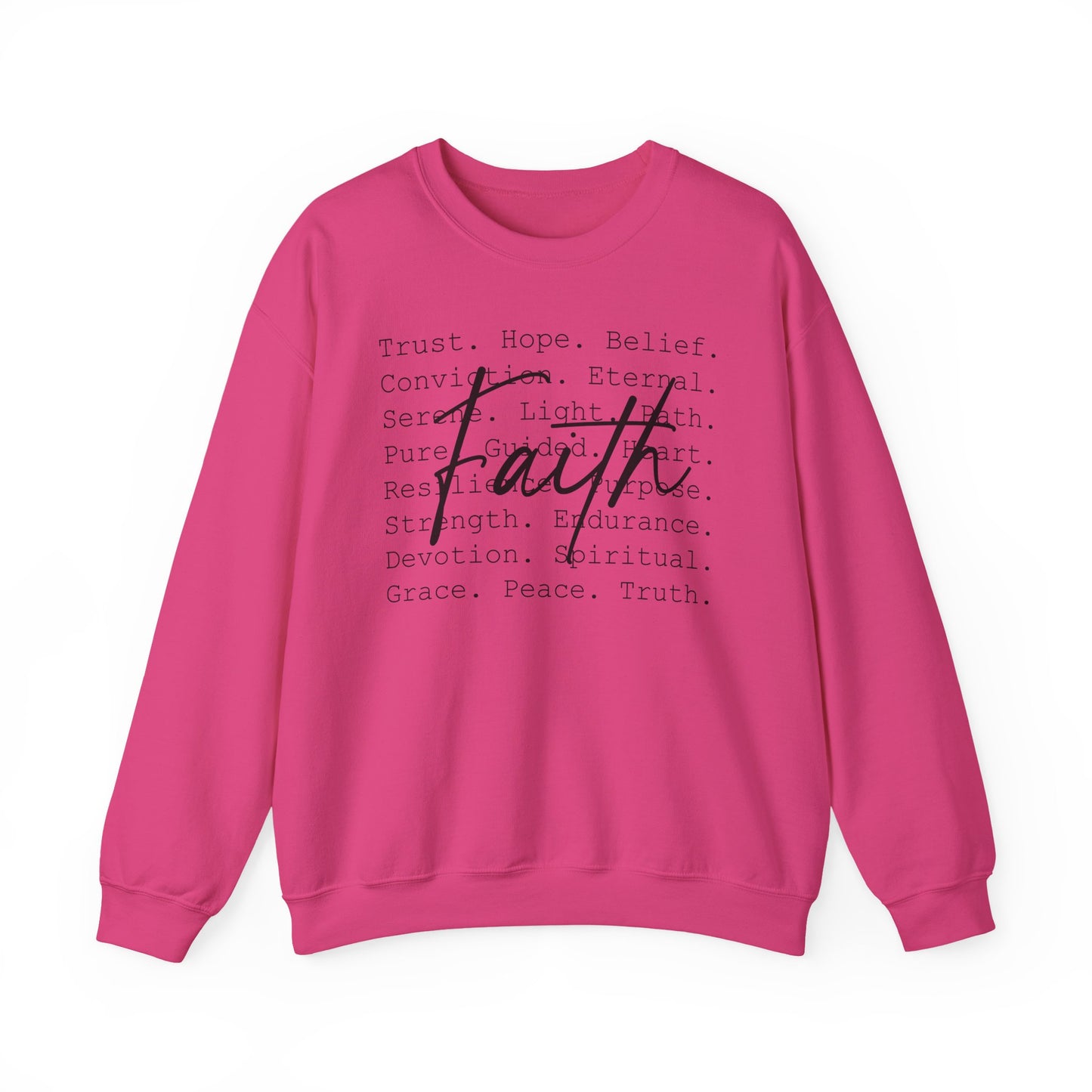 Faith Word Map Gildan Crewneck Sweatshirt
