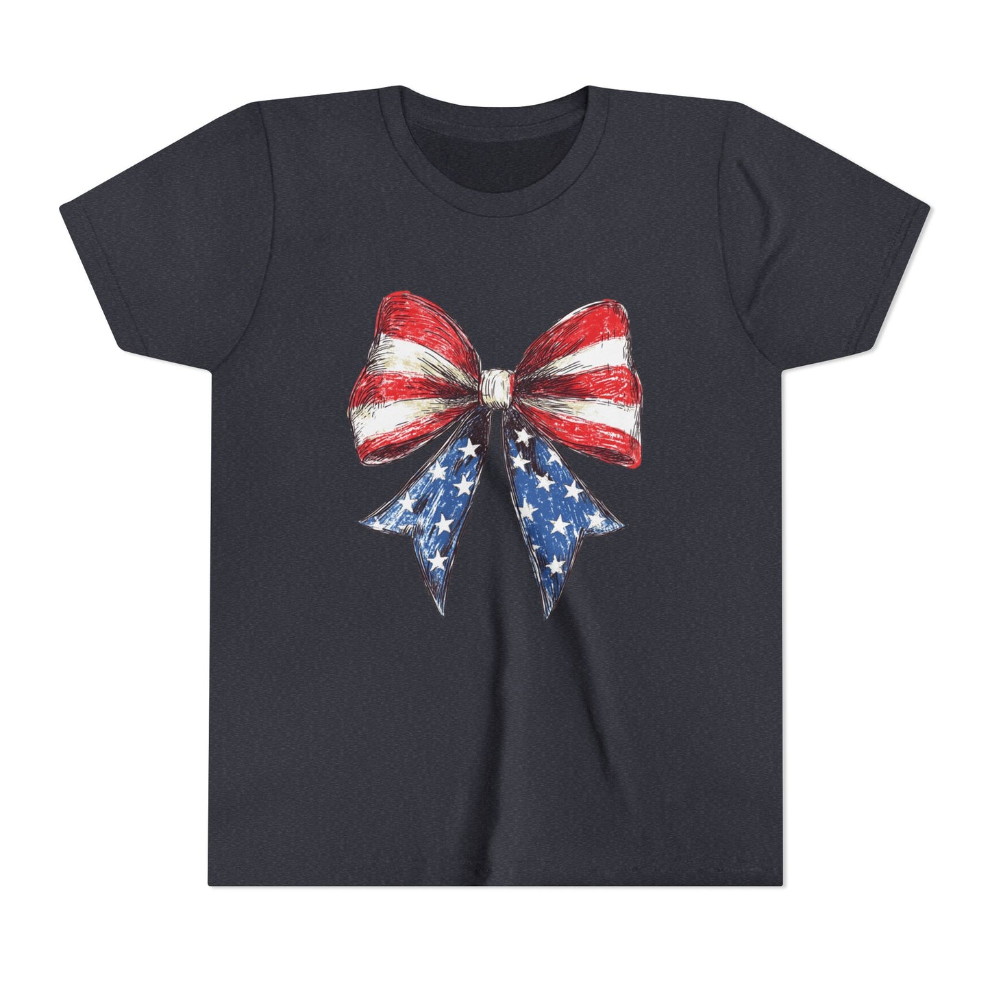 Patriotic Youth Short Sleeve Tee with Bow Design