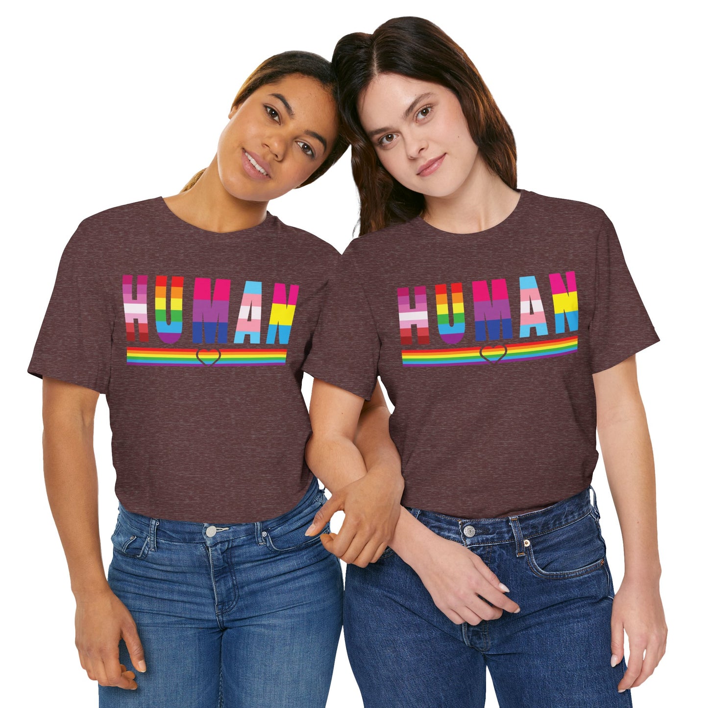 Pride Jersey Tee - Celebrate Diversity with 'HUMAN' Design