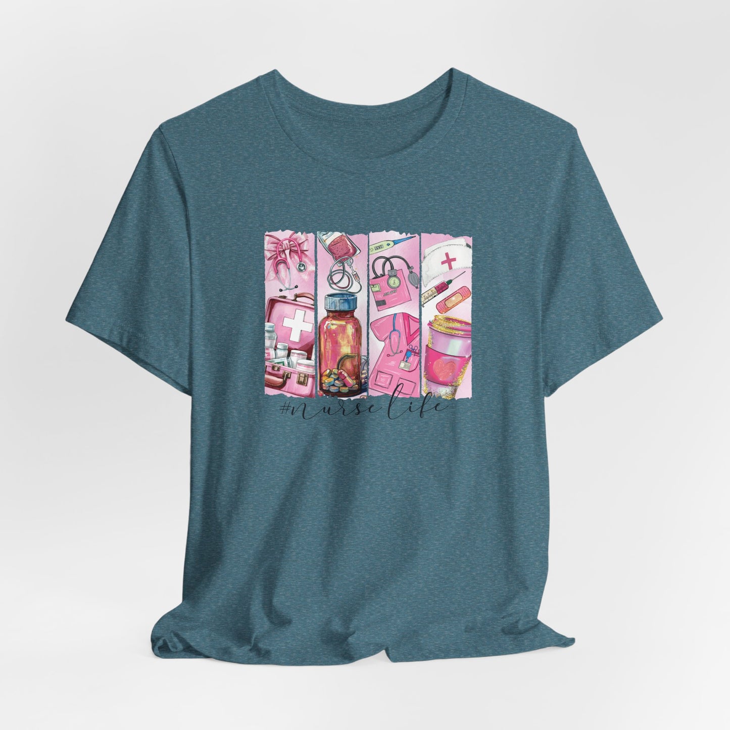 Nurse Life Pink Bella Canvas Tee