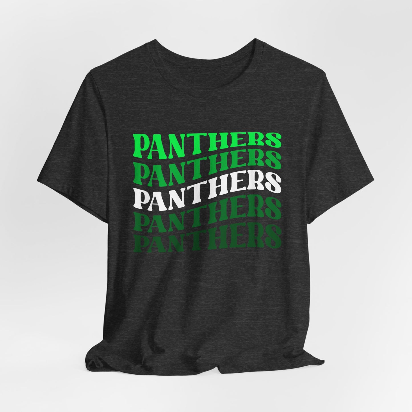 Panthers Stacked Unisex Short Sleeve Tee, Comfortable Graphic Tee for Sports Fans, Casual Wear for Game Days, Perfect Gift for Panther Lovers