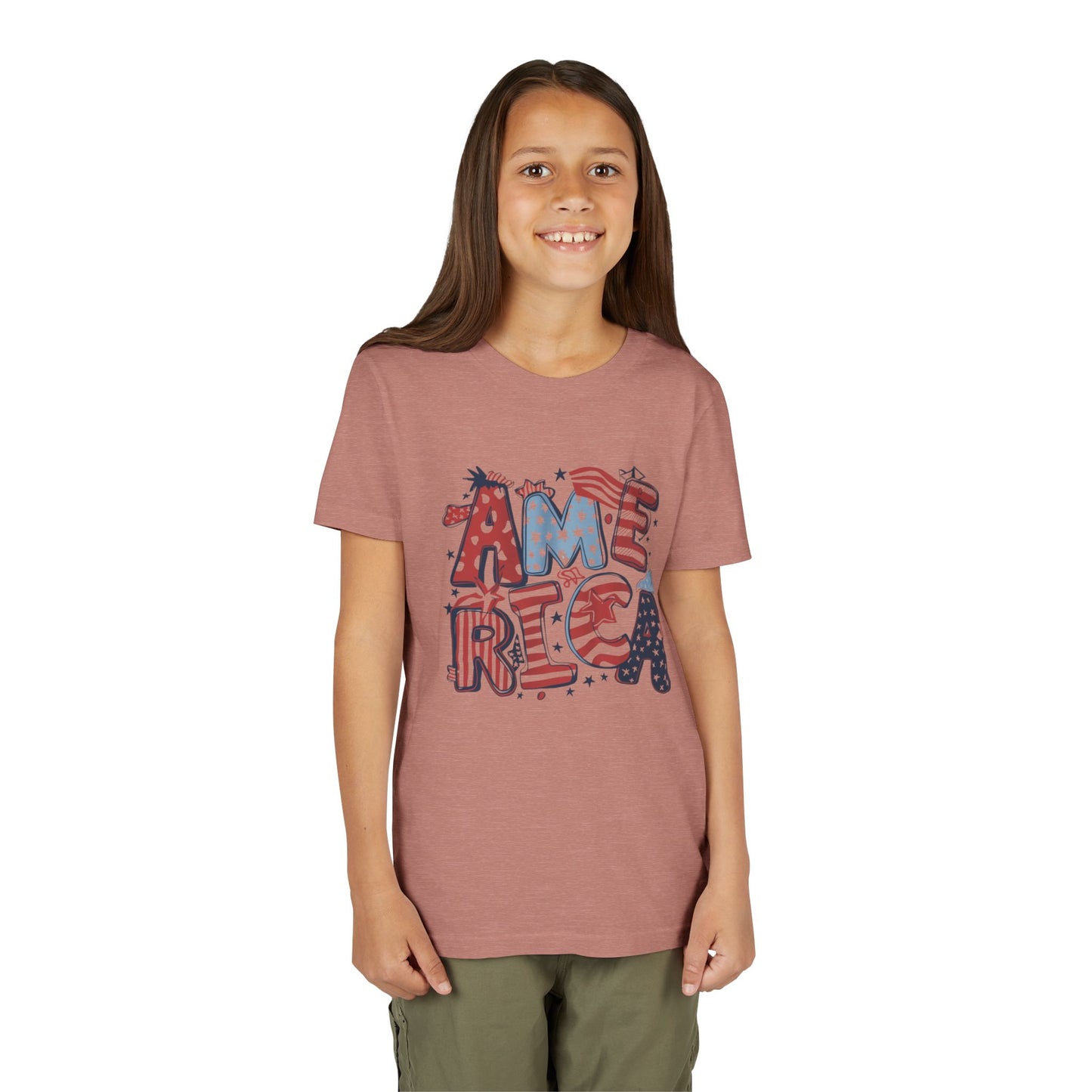 Patriotic Youth Short Sleeve Tee - America Design for 4th of July & Celebrations