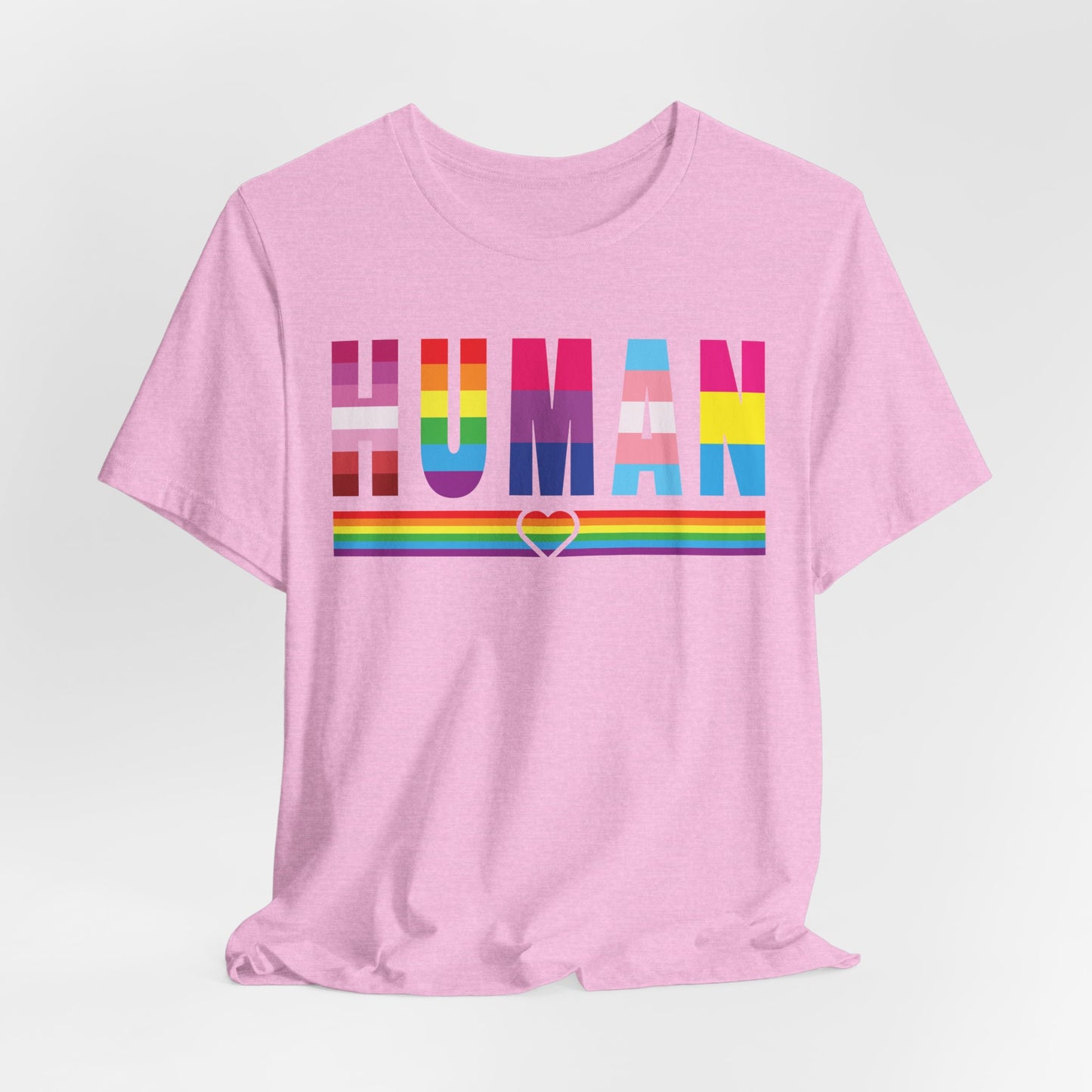 Pride Jersey Tee - Celebrate Diversity with 'HUMAN' Design