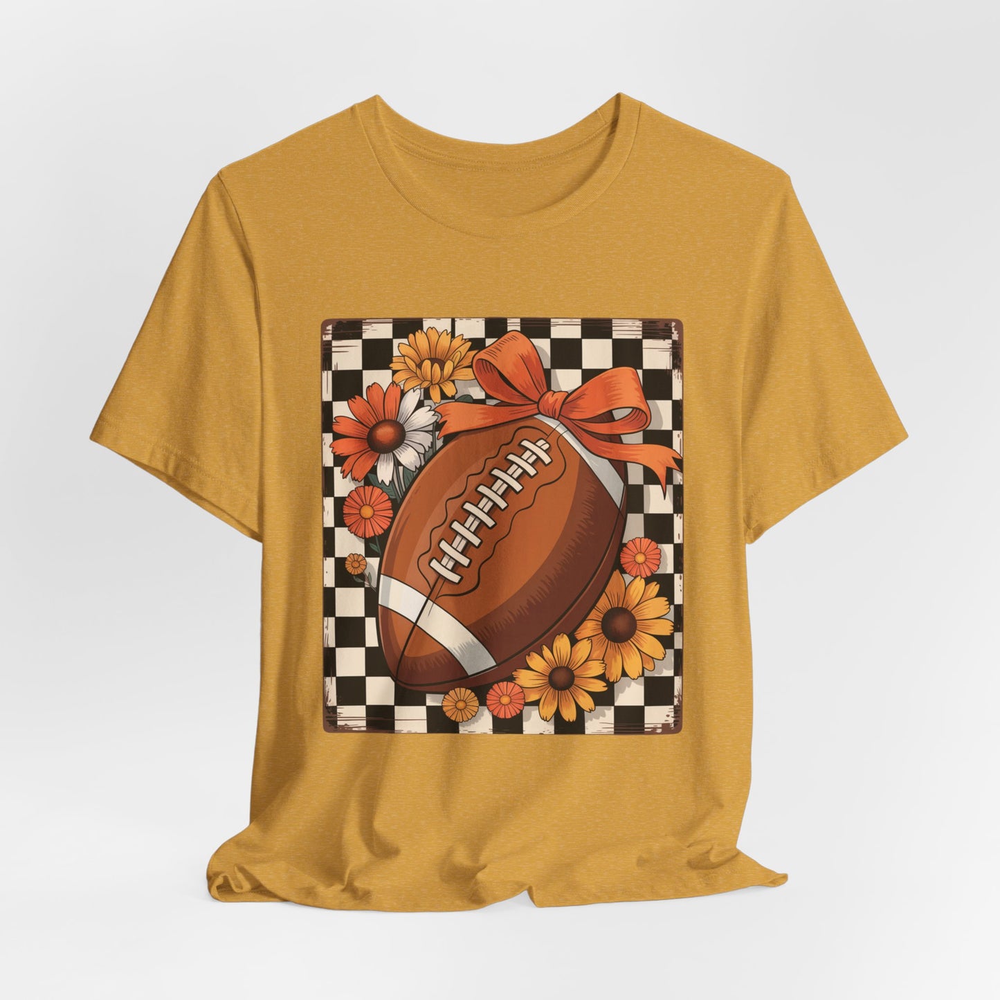 Fall Floral Football Tee, Perfect for Game Days