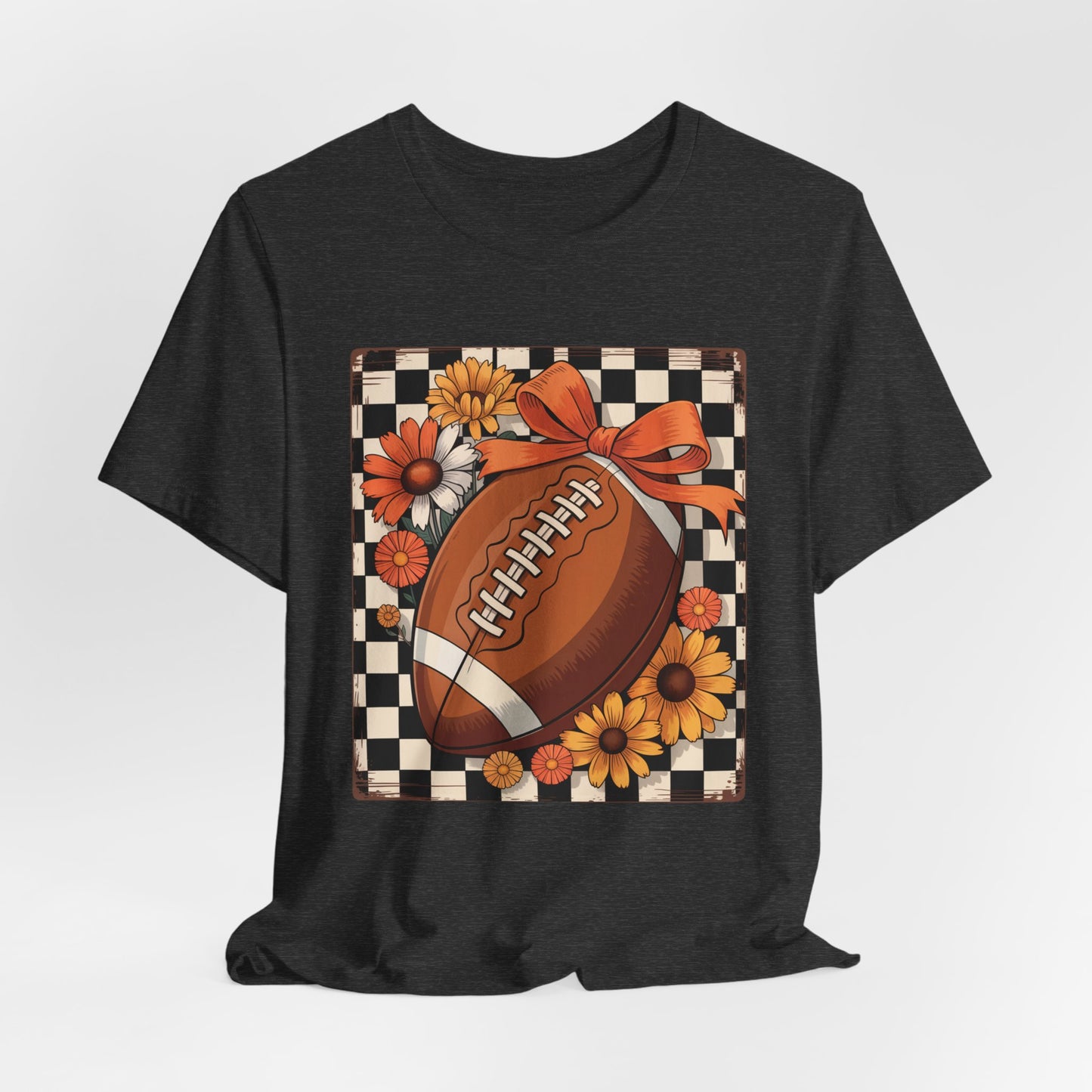 Fall Floral Football Tee, Perfect for Game Days