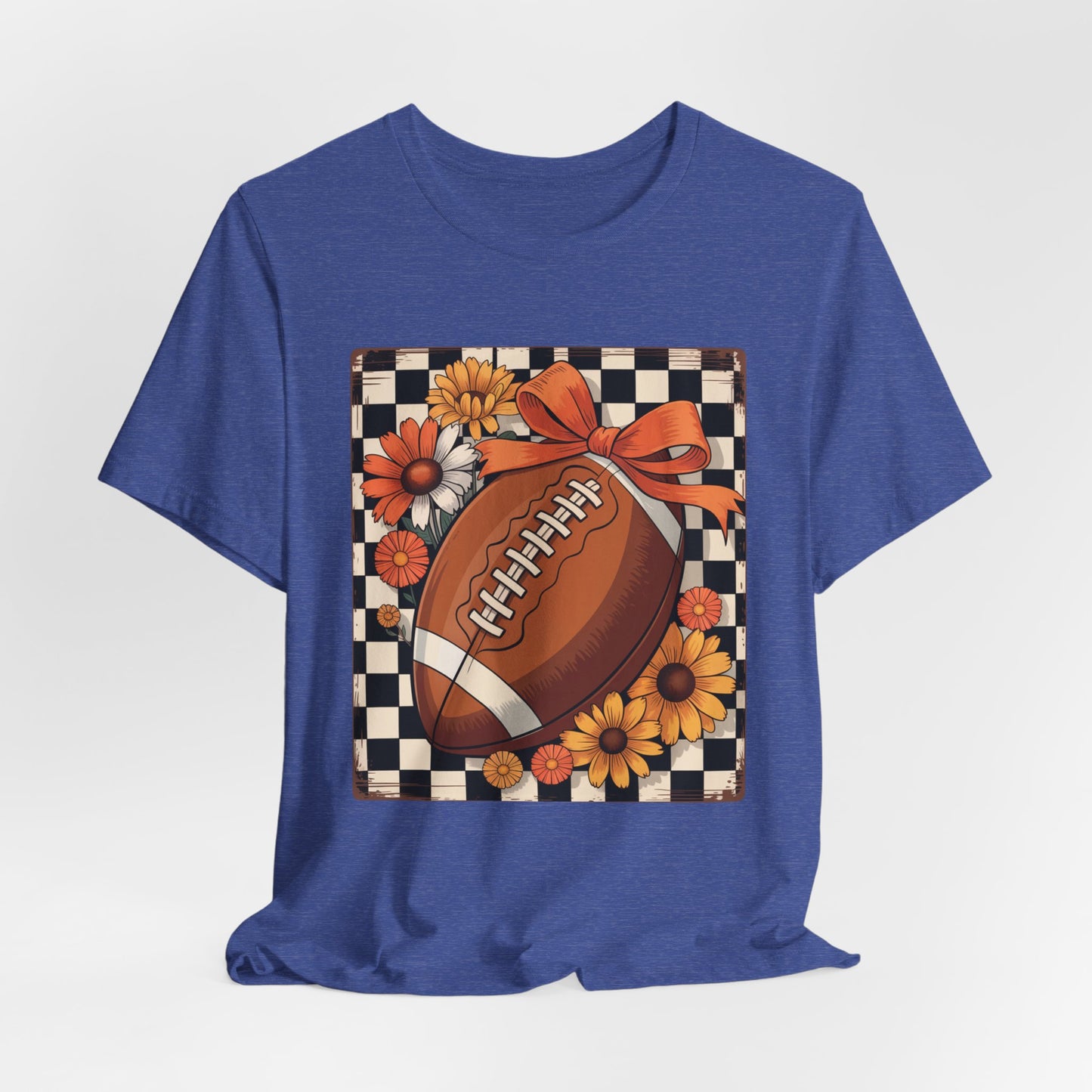 Fall Floral Football Tee, Perfect for Game Days
