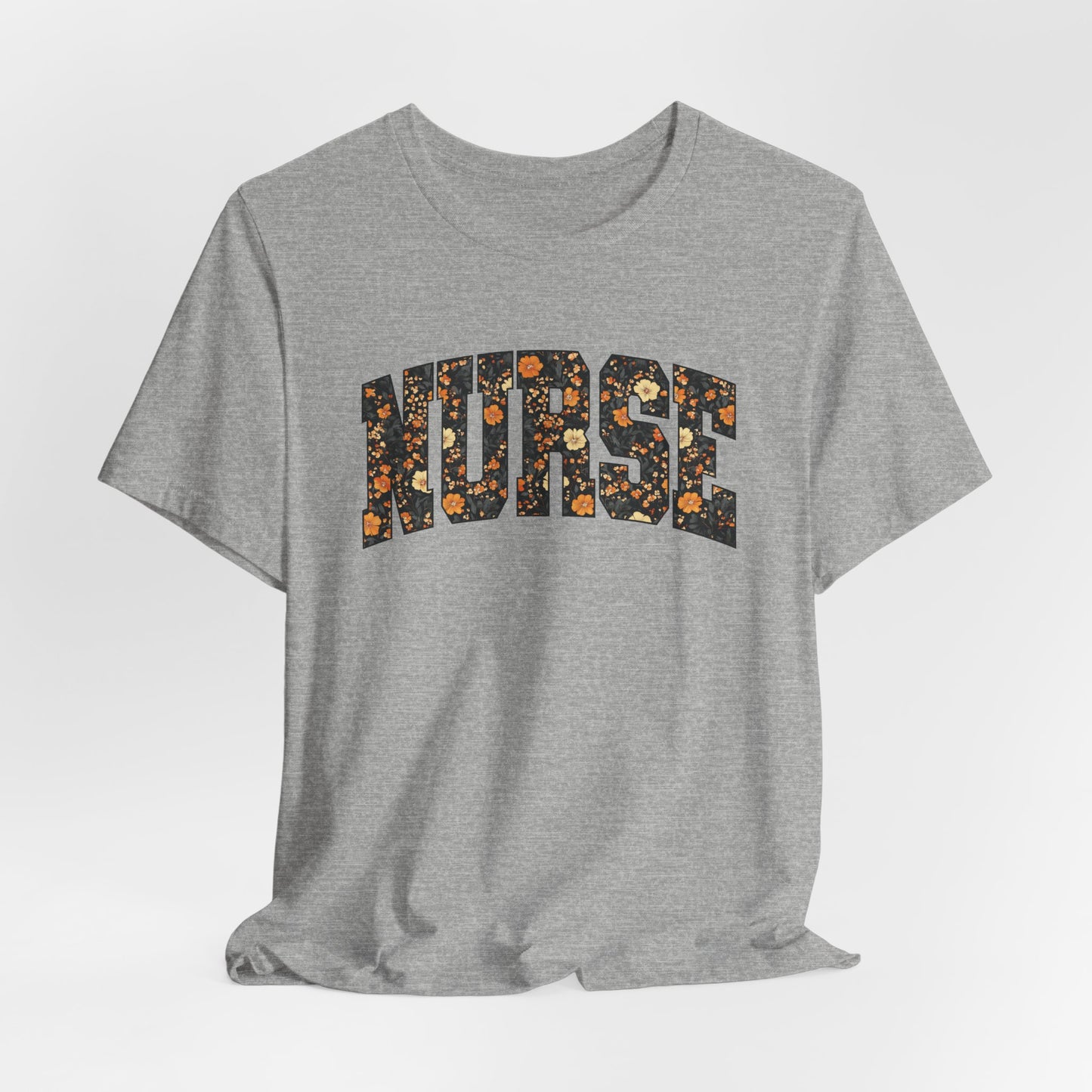 Floral Fall Nurse Bella Canvas T-Shirt