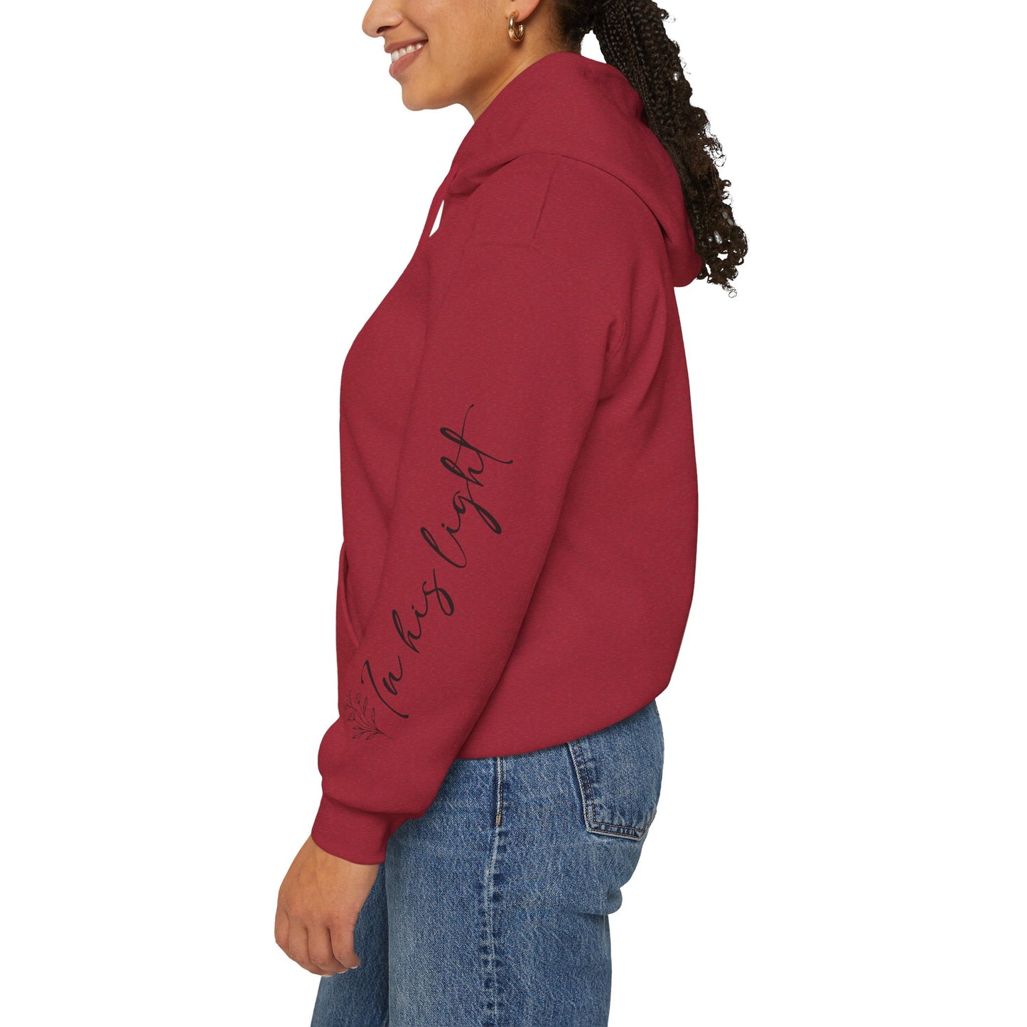 Hope Blooms..be the light Unisex Heavy Blend Hooded Sweatshirt - Sleeve design