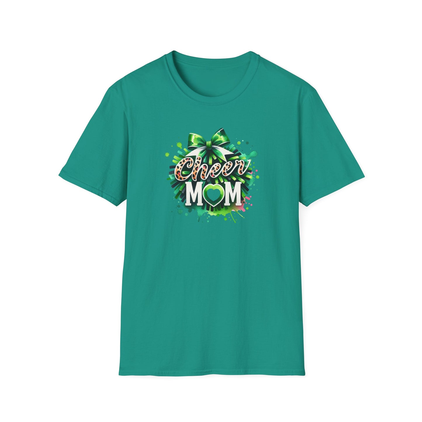 Green Cheer Mom Gildan Softstyle Tshirt