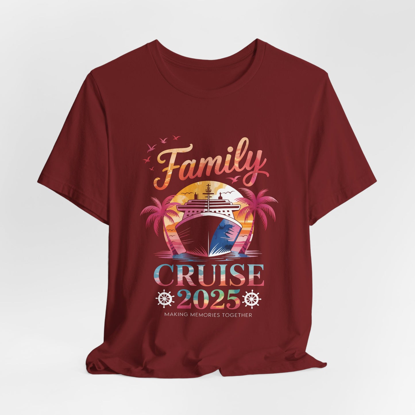 Family Cruise 2025 Unisex Tee, Vacation T-Shirt, Family Reunion Shirt, Summer Travel Apparel, Beach Event Clothing