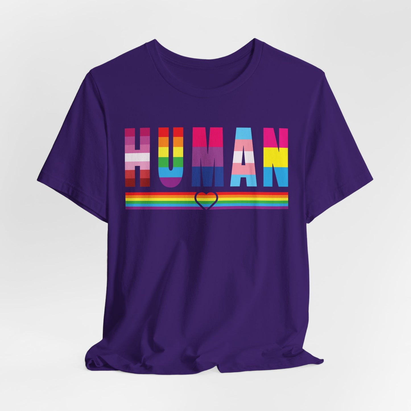 Pride Jersey Tee - Celebrate Diversity with 'HUMAN' Design