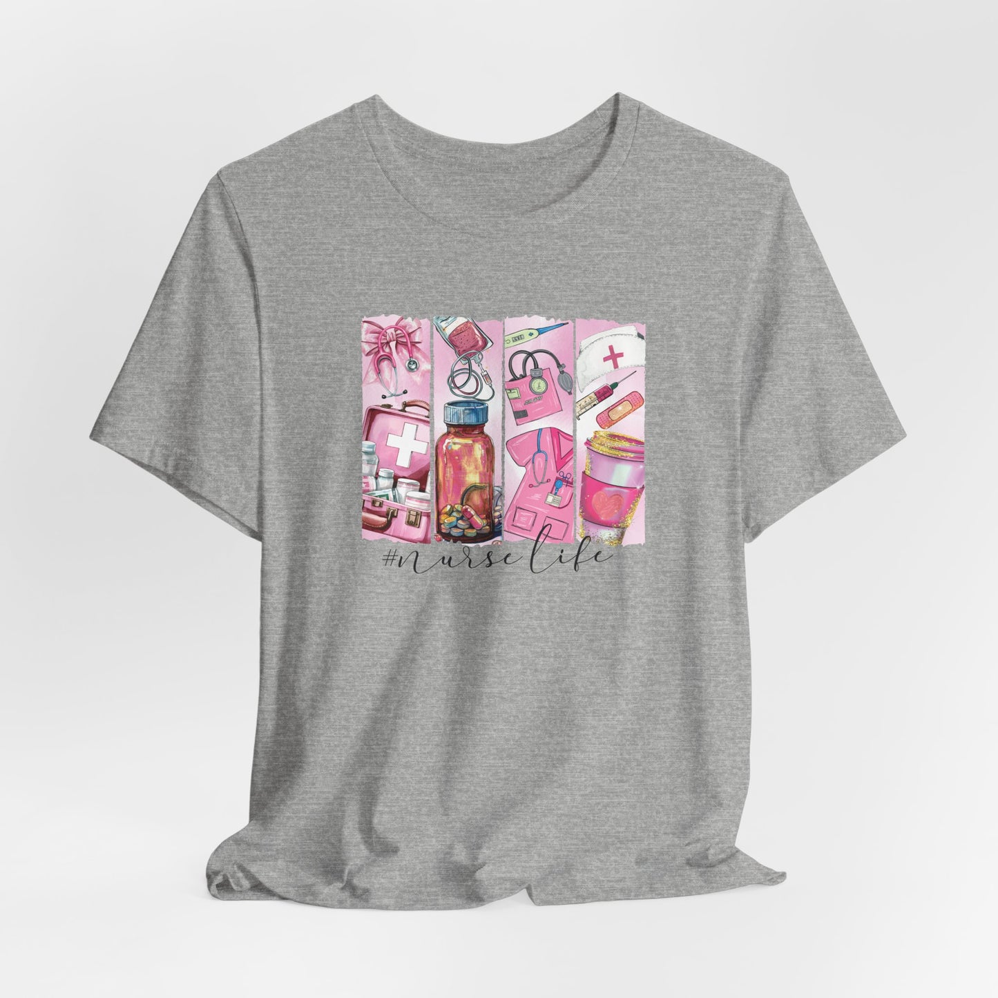 Nurse Life Pink Bella Canvas Tee