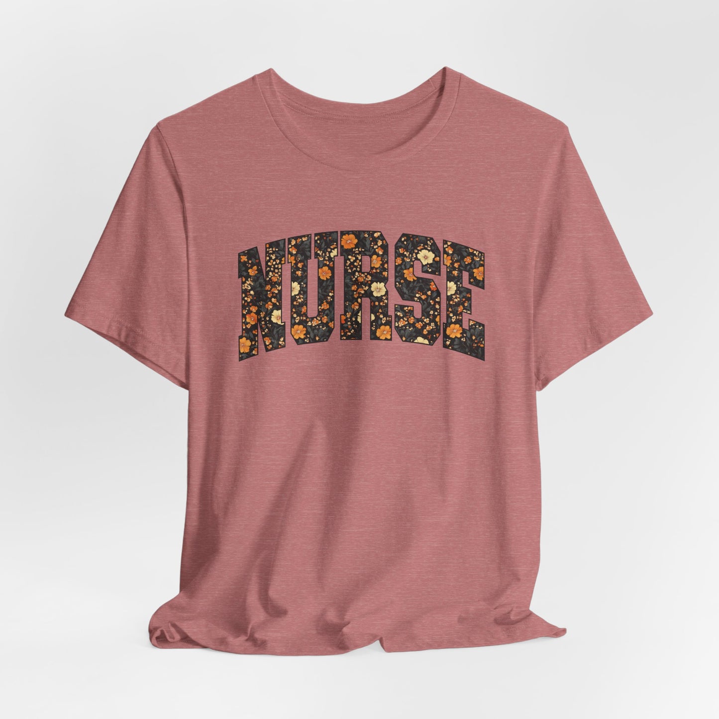 Floral Fall Nurse Bella Canvas T-Shirt