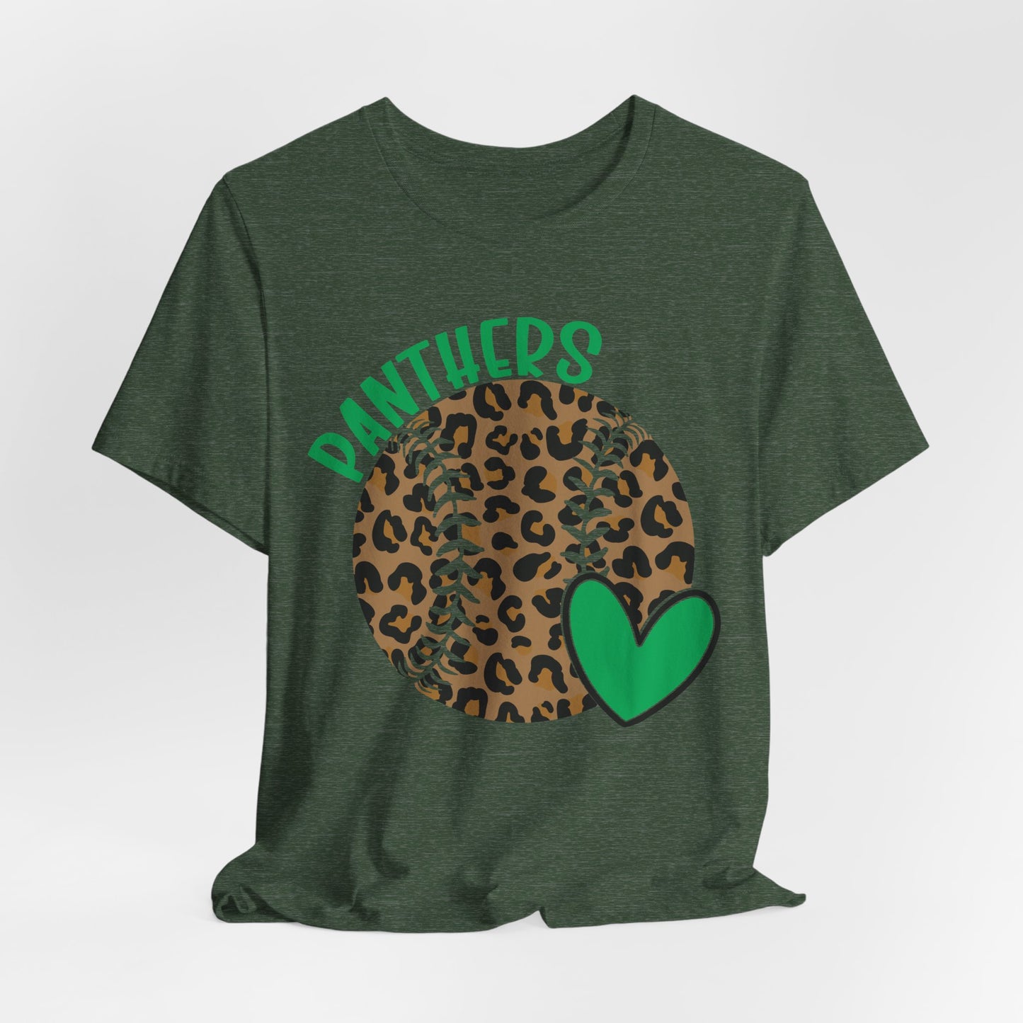 Leopard Print Panthers Tee, Casual Game Day Shirt, Sports Team Shirt, Unisex Tee, Soft Cotton Tee, Athletic Fashion Top