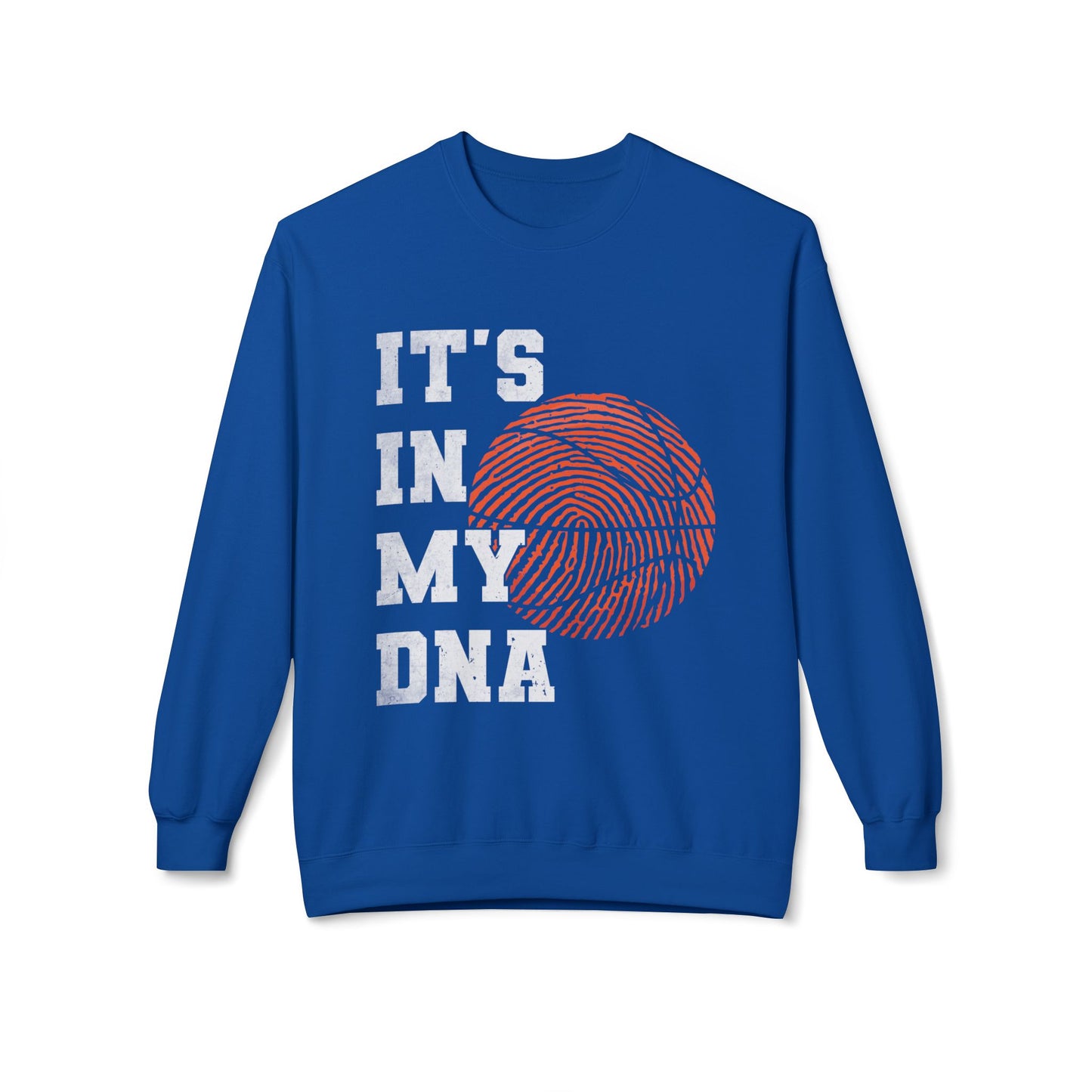 Basketball DNA Crewneck Sweatshirt, Cozy Sports Apparel, Perfect for Athletes, Gift for Hoopers, Ideal for Game Days, Throwback Style
