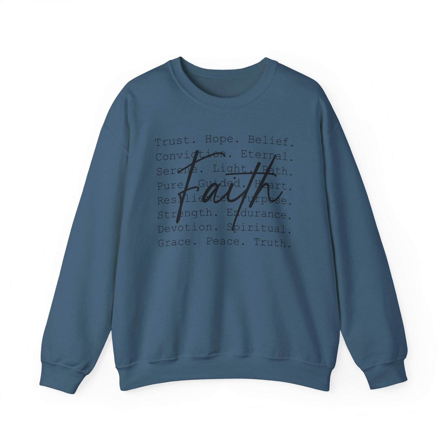 Faith Word Map Gildan Crewneck Sweatshirt