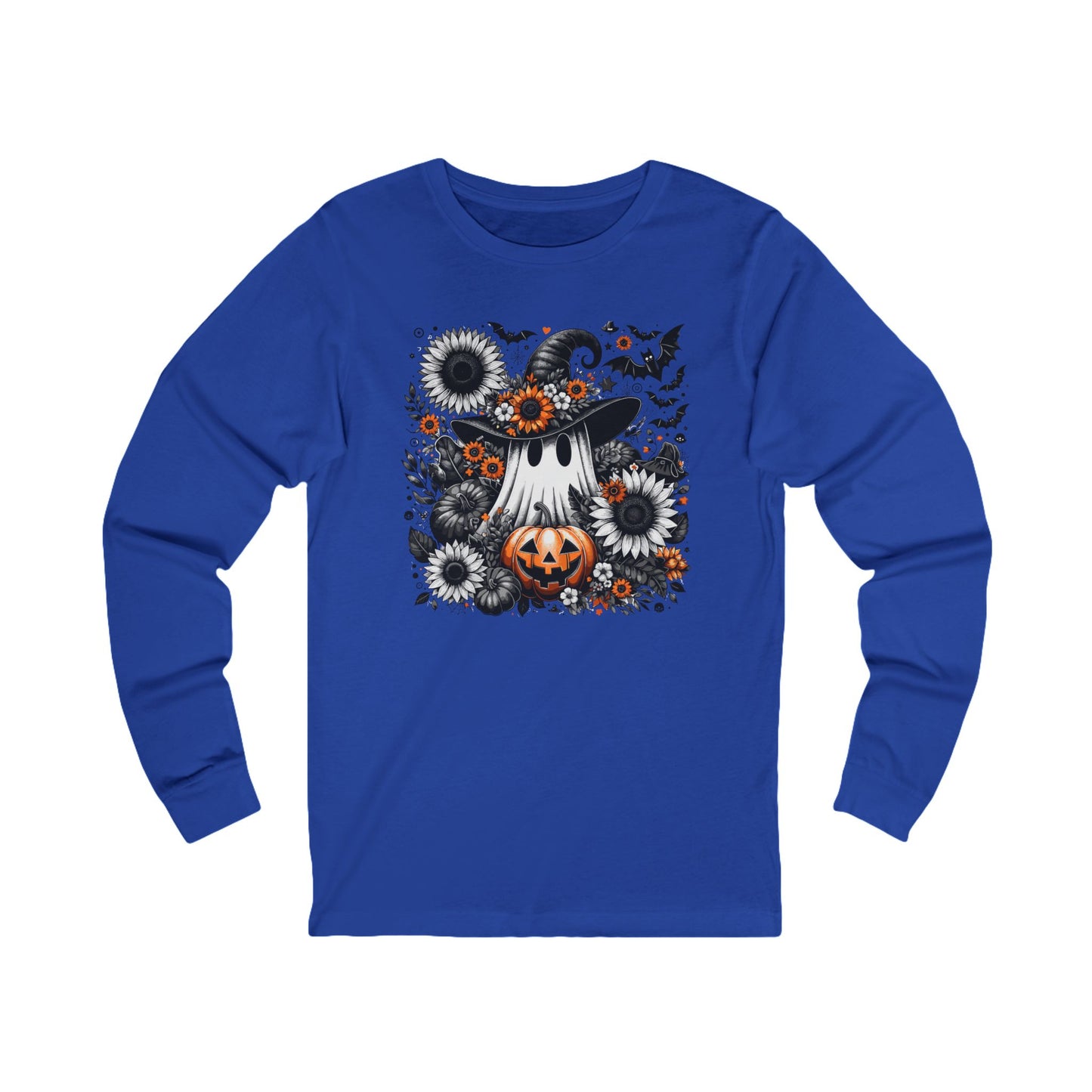 Halloween Floral Ghost Unisex Long Sleeve