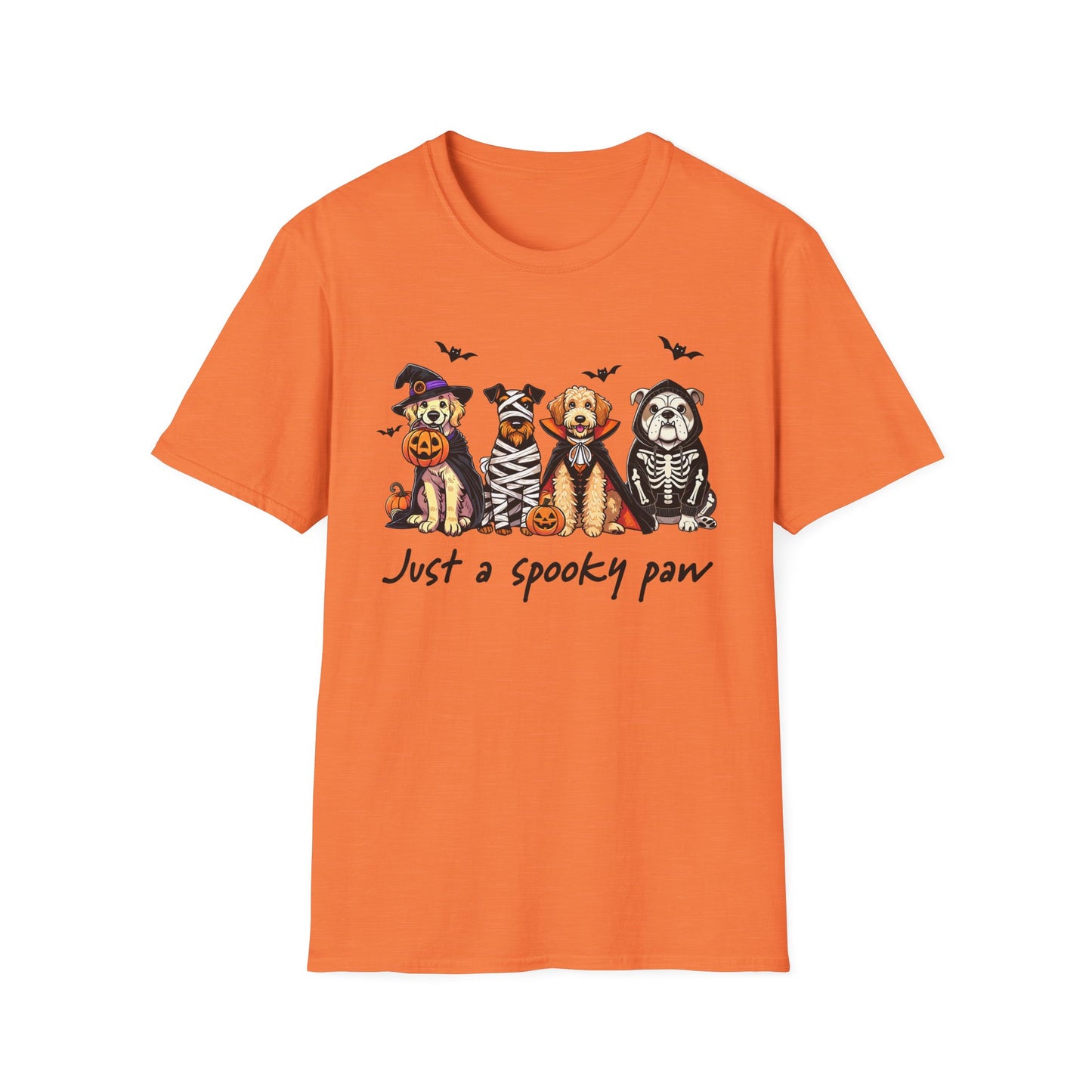 Halloween Dog T-Shirt, Spooky Paw Gildan Softstyle Shirt