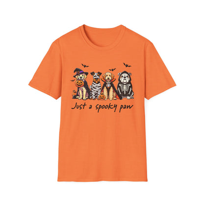 Halloween Dog T-Shirt, Spooky Paw Gildan Softstyle Shirt