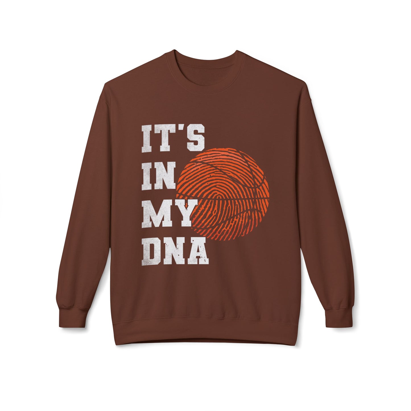 Basketball DNA Crewneck Sweatshirt, Cozy Sports Apparel, Perfect for Athletes, Gift for Hoopers, Ideal for Game Days, Throwback Style