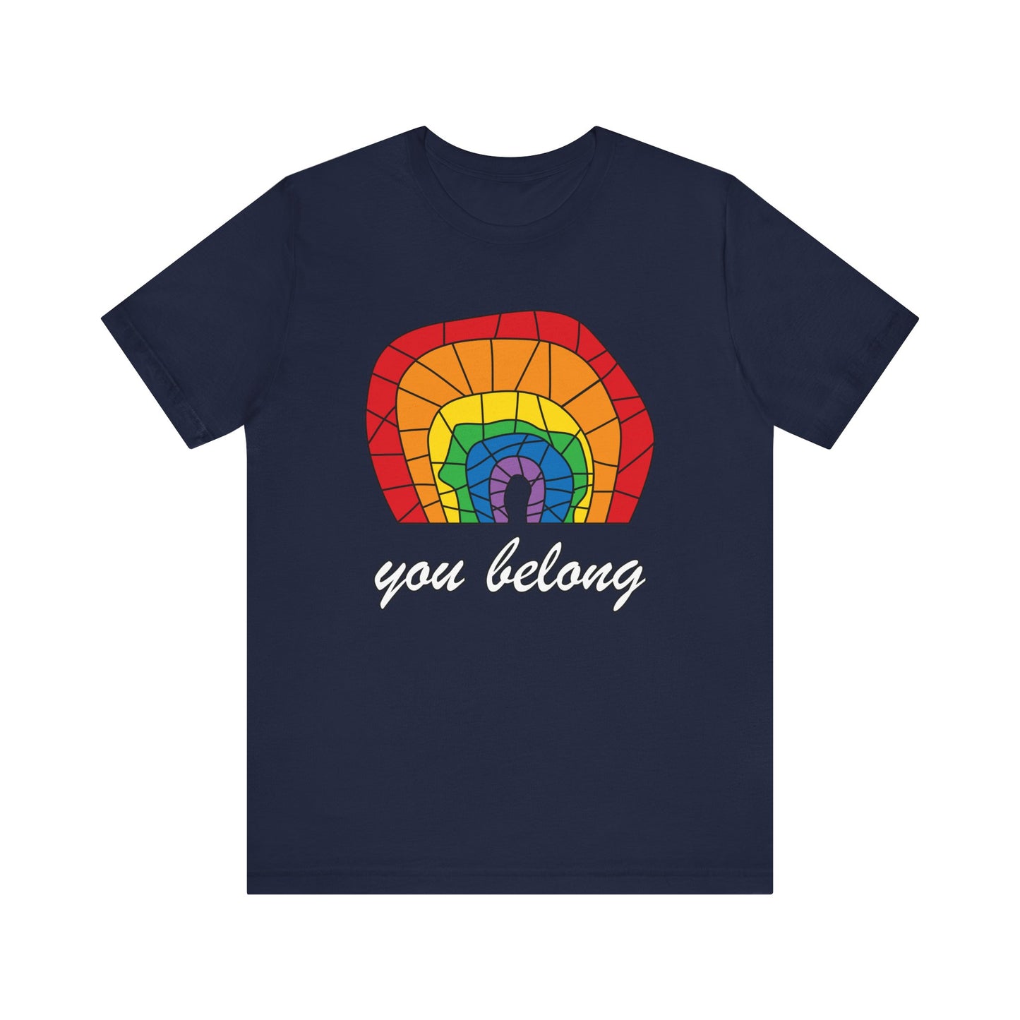 Rainbow 'You Belong' Unisex Jersey Tee, LGBTQ Pride Shirt