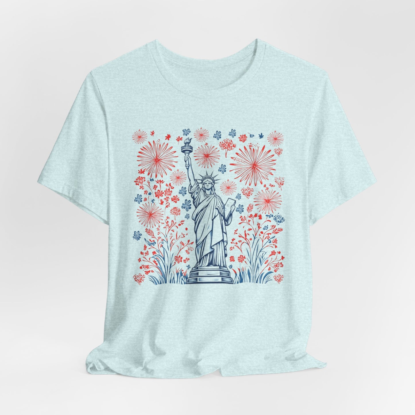 Patriotic Short Sleeve Tee with Liberty Design