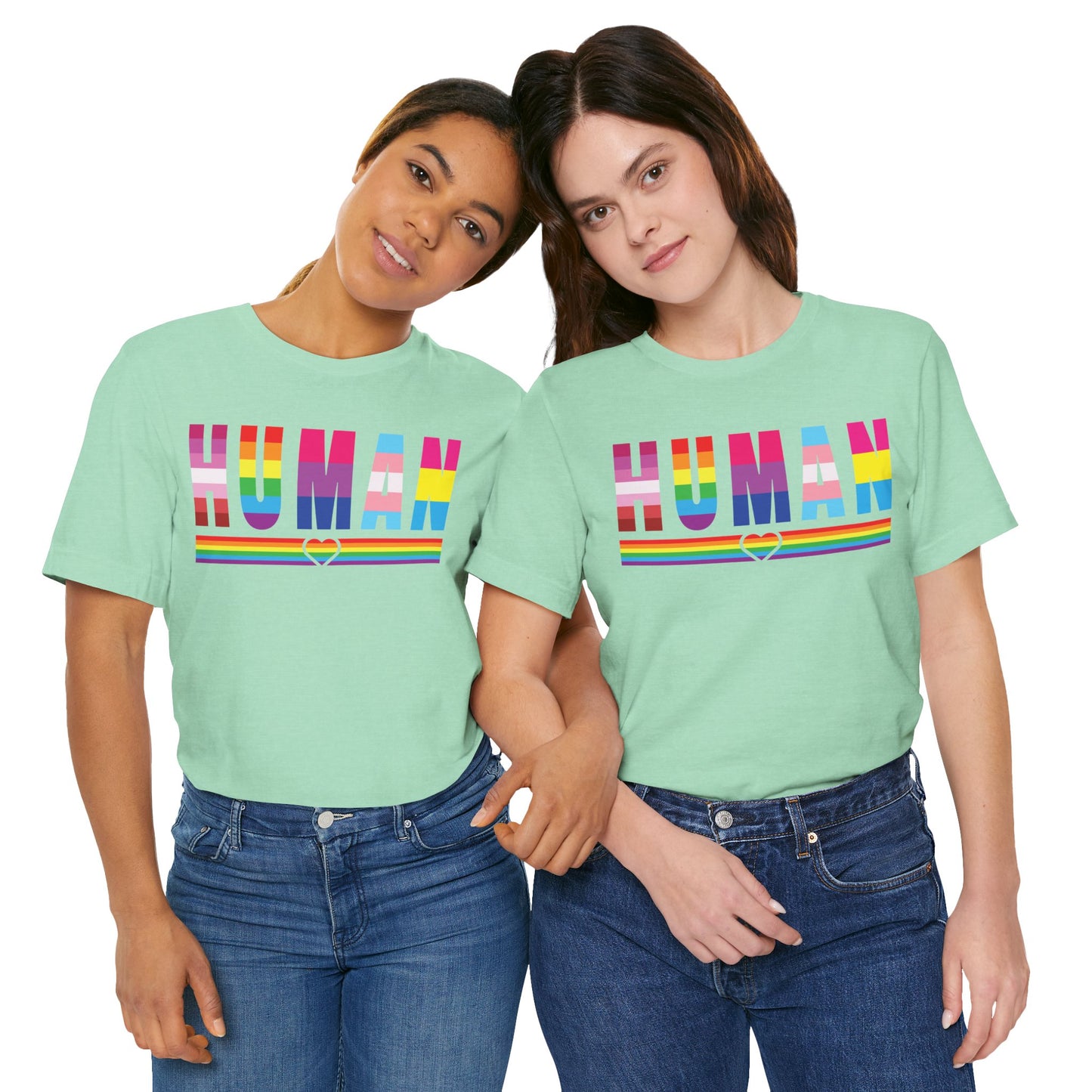 Pride Jersey Tee - Celebrate Diversity with 'HUMAN' Design