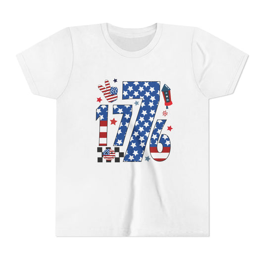 Patriotic 1776 Youth Tee, Independence Day Shirt, Fourth of July Outfit, Holiday Celebration Top, American Pride Apparel