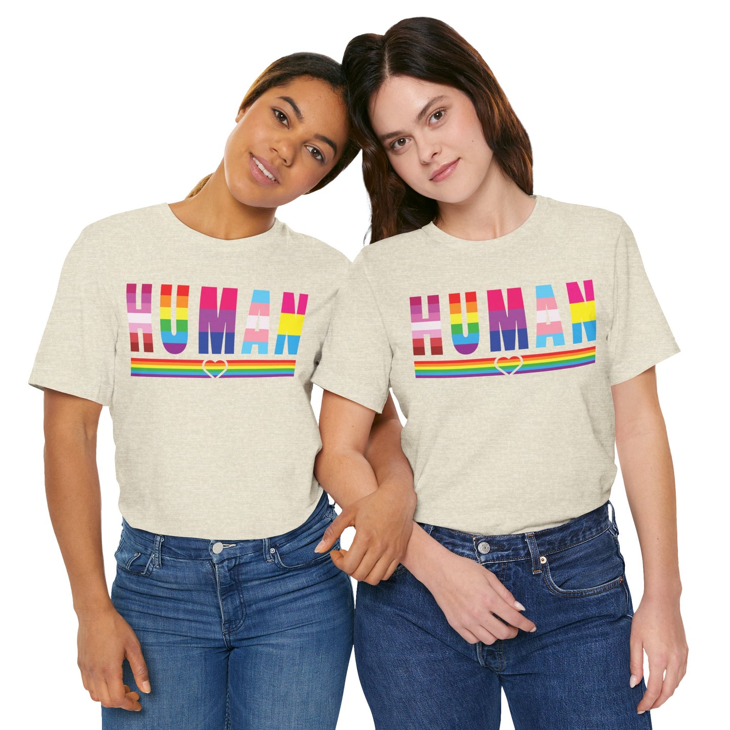 Pride Jersey Tee - Celebrate Diversity with 'HUMAN' Design